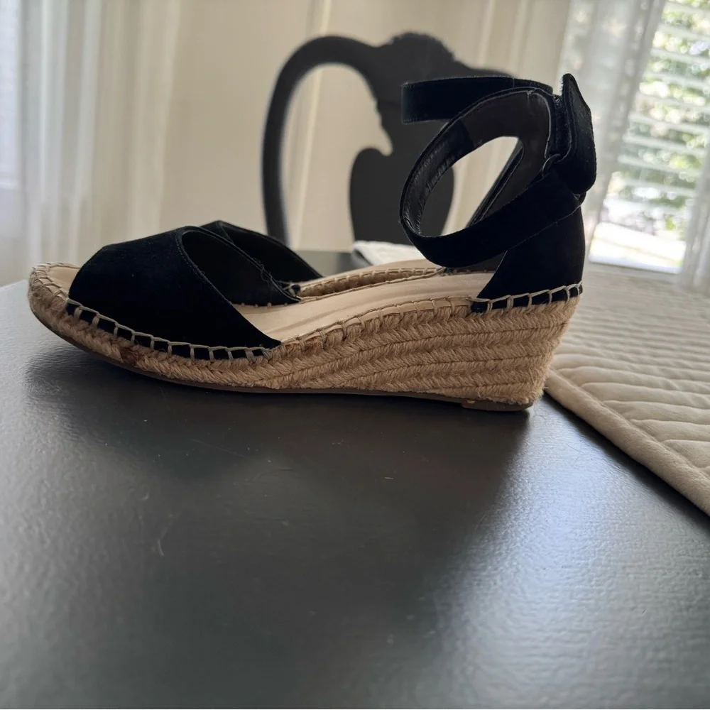 Black Espadrille Ankle-Strap Wedges - Women